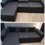 Czarny duży narożnik i efekt jego czyszczenia