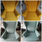 Zielony i żółty fotel po praniu