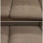 Pranie szarej kanapy