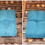 Niebieska pufa po czyszczeniu